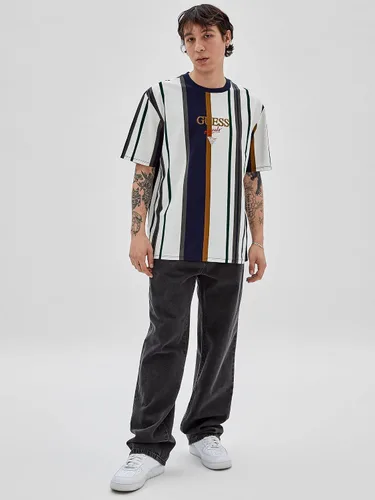 Vista 3 de GUESS US Originals Eco Striped Logo Tee para hombre