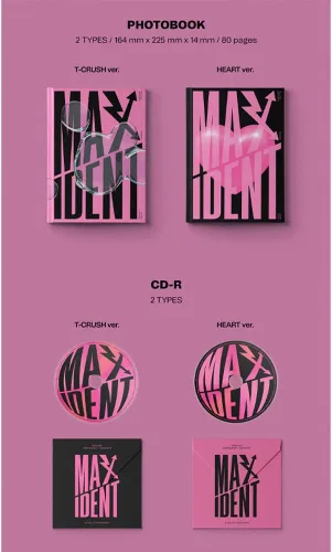 Vista 3 de dreamus [Regalo Yes24] Stray Kids [ MAXIDENT ] Edición estándar álbum SET (corazón + T-CRUSH ) ver, negro