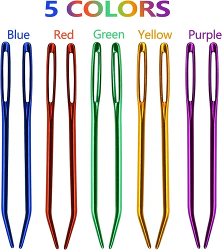 Vista 7 de Aguja de hilo con ojo grande doblada en caja para tapiz, lana de coser, tejer, zurtir