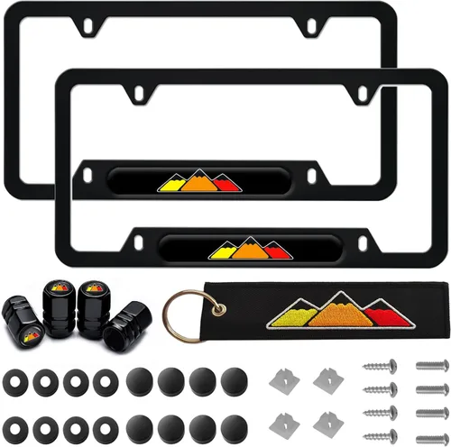 Vista 7 de Marco de Placa de Matrícula de Aluminio Compatible con Vehículo, Camión, Remolque, SUV de Dodge. (Rojo-01)