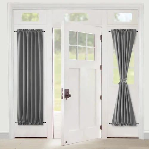 Vista 71 de XWZO - Cortinas para puerta con cortinero, cortinas blackout térmicas y oscurecedoras para puerta francesa, cortinas para ventana de la cocina, 12 x