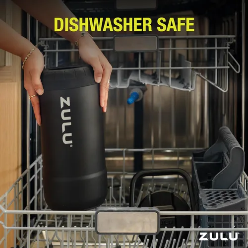 Vista 7 de ZULU Goals - Botella de agua de acero inoxidable con gran capacidad, aislada al vacío Jarra reutilizable con asa Tapa a prueba de fugas