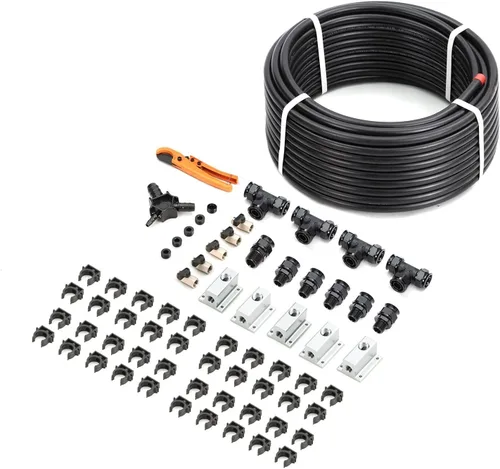 Vista 13 de Kit de Accesorios para Compresor de Aire 1/2" x 100 pies Sistema de Tuberías de Aire Comprimido de Aluminio HDPE Manguera Negra de Compresor de Aire