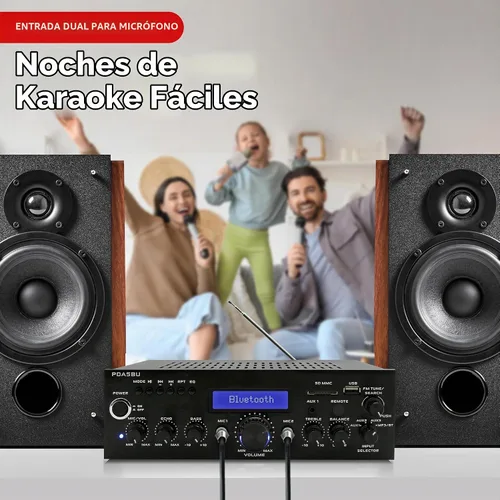 Vista 7 de Amplificador estéreo Pyle con Bluetooth y Radio AM/FM MP3/USB/AUX 200 W (pda5bu)