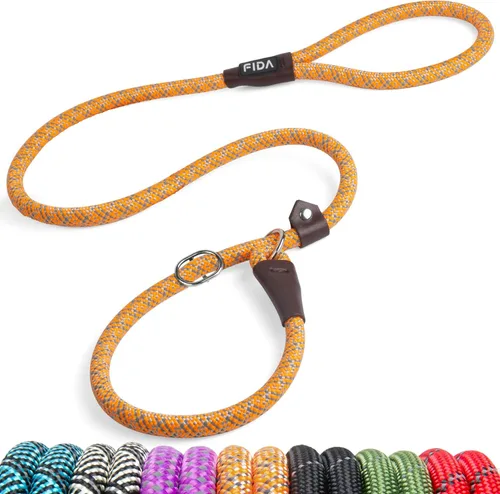 Vista 33 de Fida - Correa antideslizante duradera, correa resistente de presilla de 6 pies x 1/2 pulgada, cómoda correa de entrenamiento para perros grandes