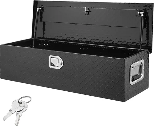 Vista 12 de VEVOR Caja de Herramientas de Aluminio Resistente para Cama de Camión, Caja de Herramientas con Placa Estriada con Mango Lateral y Llaves