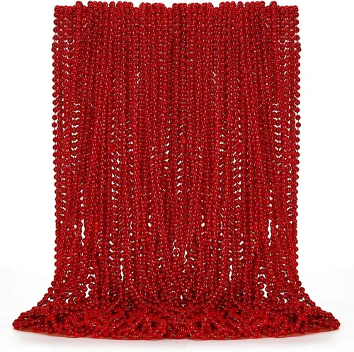 Vista 10 de EOBOH 50 PCS Collares de Cuentas de Mardi Gras, Metálicos 10 Tipos de Collares de Cuentas Recuerdos de Fiesta, Collar de Mardi Gras de 33