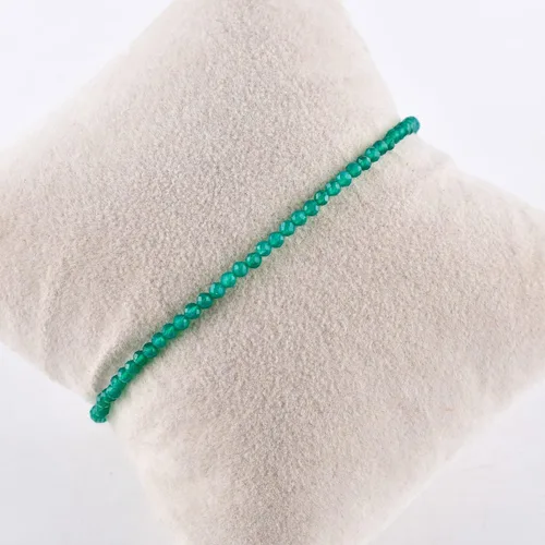 Vista 22 de Natural Gemstone Micro Round Beads Dainty Choker Bangle Bracelet, Handmade Jewelry for Women, Healing Chakra Crystals Silver Plated Chain 8 inch