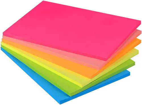 Vanpad Notas adhesivas de 4 x 6 pulgadas brillantes Stickies Coloridos Super Sticking Power Memo Pads Adhesivo Fuerte 6 blocs / Paquete de 48