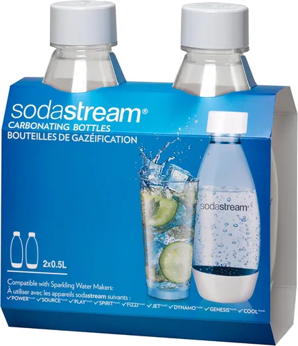 Vista 4 de SodaStream 0.5L Paquete Doble de Botellas delgadas aptas para lavavajillas (Negro)