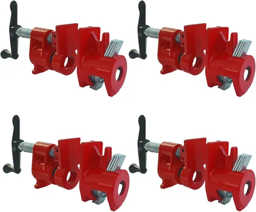 ATPEAM Juego de 4 abrazaderas de tubo de encolado de madera de 1/2 pulgada, paquete de 4 abrazaderas de tubo de liberación rápida de hierro fundido