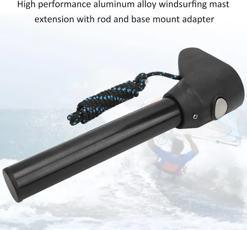 Vista 5 de yaogohua Windsurf - Barra de extensión de aleación de aluminio, adaptador de montaje de base de varilla de extensión de windsurf con cuerda