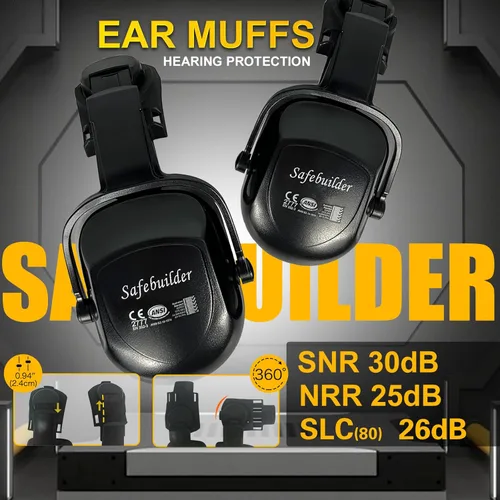 Vista 5 de Casco de Seguridad SAFEBUILDER con Gafas de Protección y Orejeras de Fibra de Carbono ABS para Trabajo en Altura, Cascos Duros para Protección