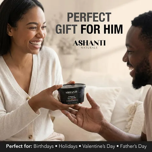 Vista 4 de Ashanti Naturals Mantequilla de karité batida perfumada Mantequilla corporal africana para hombres con aceite de coco y almendra
