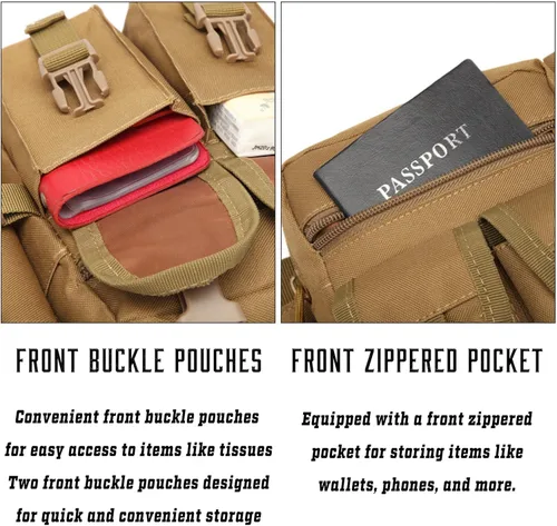 Vista 6 de Riñonera táctica con soporte para botella de agua, versátil e impermeable, riñonera militar, cinturón de utilidad para senderismo al aire libre