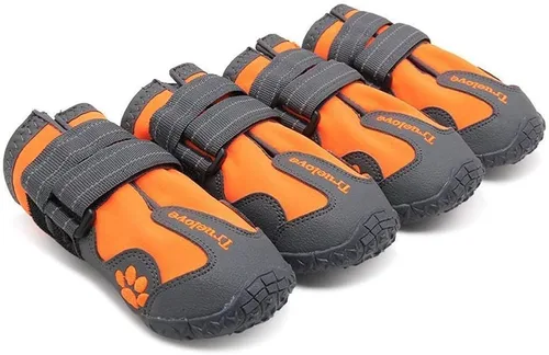 Vista 11 de TRUE LOVE Zapatos para perros Botas de lluvia antideslizantes impermeables con reflectante TLS3961 (negro, 1#)