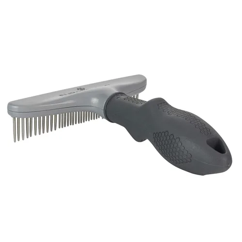 Vista 6 de FURminator Rastrillo de aseo para perros y gatos, herramienta de aseo, elimina el cabello suelto y los enredos, gris