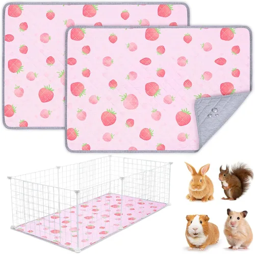 Vista 25 de 2 paquetes de ropa de cama para cobayas, forro lavable para jaula de conejillos reutilizable, impermeable, almohadillas superabsorbentes para orina