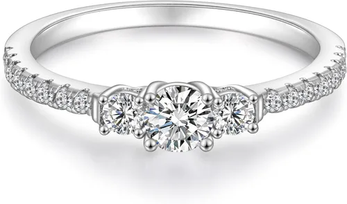 SHINYSO Alianza de boda para mujer, anillo de compromiso de circonita cúbica, anillo de compromiso de aniversario y promesa de eternidad, anillo de