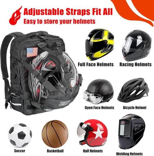 Vista 9 de Goldfire Mochila impermeable de gran capacidad expandible para casco de ciclismo con Molle Systerm militar.., Negro -, Mochilas de viaje