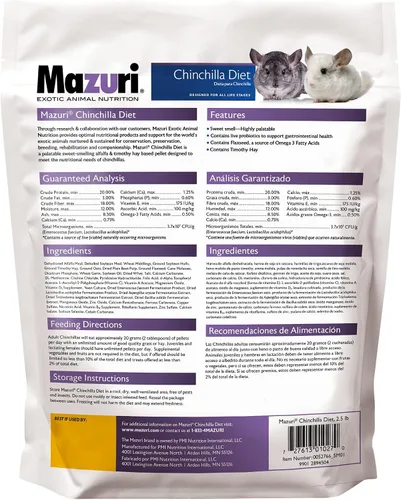 Vista 2 de Mazuri Comida de chinchilla 2.5 libras (2.5 libras)