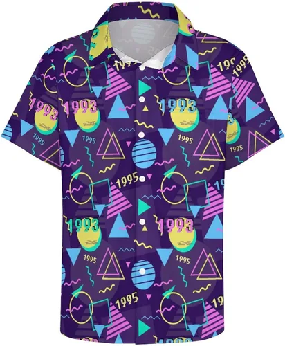 Vista 2 de Camisas hawaianas para hombre, estilo casual, con botones, manga corta, ropa de playa para hombre