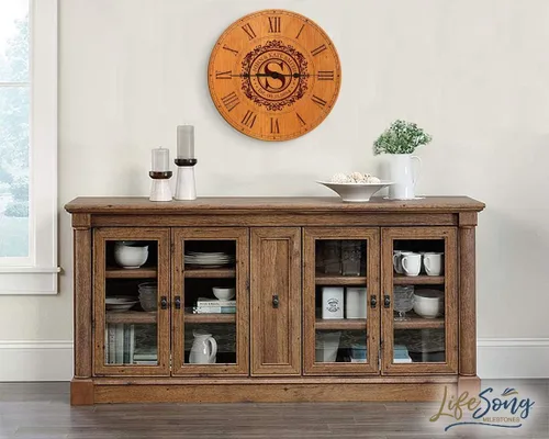 Vista 8 de LifeSong Milestones Reloj de pared de cerezo, personalizado con números romanos, funciona con pilas, 12 x 12 x 1.5 pulgadas