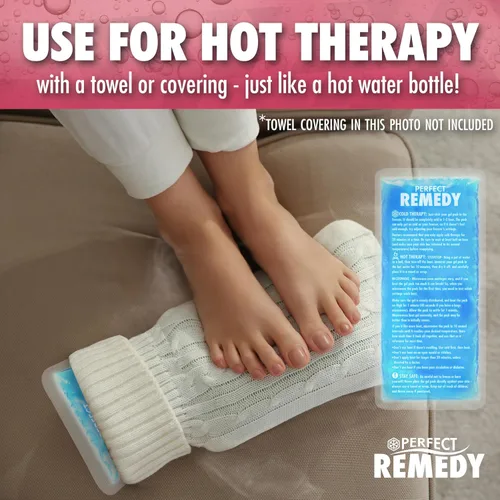 Vista 6 de Perfect Remedy - Juego de compresas de gel frío y caliente, compresa de hielo reutilizable para lesiones para rodilla, hombro, espalda, cuello