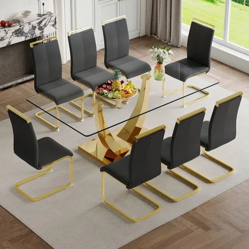 Vista 49 de Mesa de comedor moderna para mesa de comedor de mármol sintético de 4/6, 63 pulgadas, mesa de cocina rectangular, mesa de cocina y comedor de fácil
