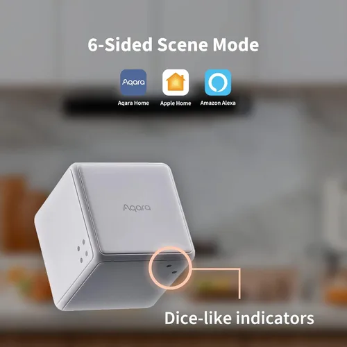 Vista 2 de Aqara Cube T1 Pro, requiere AQARA ZIGBEE 3.0 HUB, 6 lados para controlar diferentes escenas y diversas acciones para controlar dispositivos