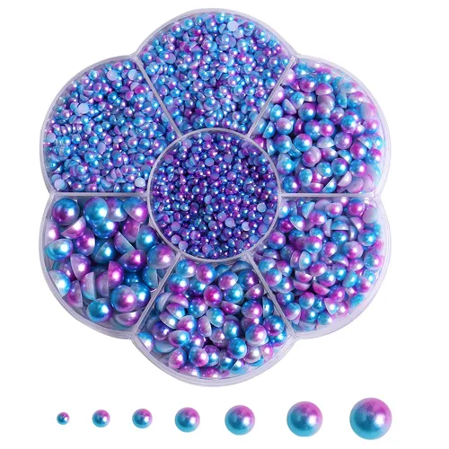 Vista 10 de 5800 piezas de medias perlas para manualidades, perlas de espalda plana para hacer obras de arte, accesorios de diamantes de imitación de bricolaje