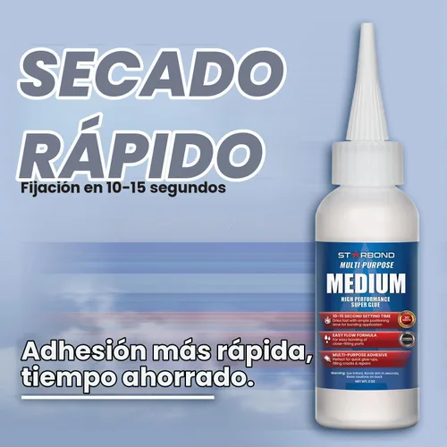 Vista 2 de Starbond Medium Super Glue Pro Kit (2 onzas) – Pegamento CA fuerte, rápido y multiusos (adhesivo de cianoacrilato) – con tapa antiobstrucción