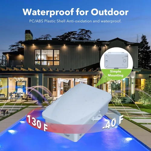 Vista 5 de BN-LINK Temporizador de bomba de piscina, caja de temporizador digital para exteriores, resistente programable de 7 días, 2 HP 40 A máximo, 120
