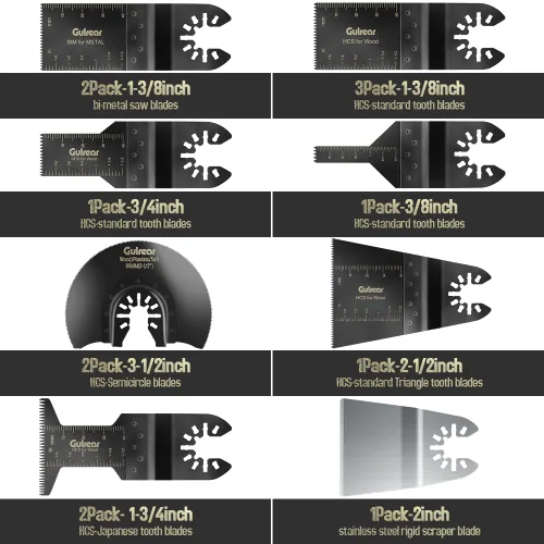 Vista 6 de 15 hojas de sierra oscilantes universales para herramientas oscilantes, multiherramienta oscilante, hojas de sierra de liberación rápida para madera