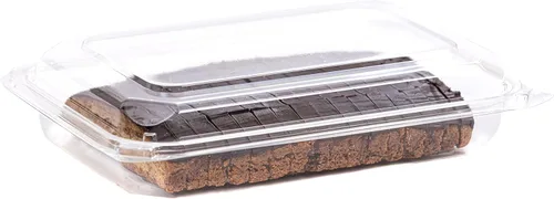 Vista 5 de Smygoods Contenedor de plástico transparente desechable de tapa plana, (paquete de 25-9 3/8 x 6 3/4 x 2 3/16) Contenedores con bisagras resistentes