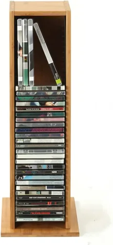 Estante de almacenamiento de discos Caja de almacenamiento de CD Diseño atractivo y elegante Apertura - Estante de CD con capacidad para 39 CD: