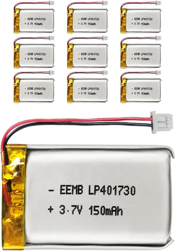 Vista 9 de EEMB Batería de polímero de litio 3.7V 150mAh 401730 Lipo Batería recargable con cable Molex 0.049 in Conector para altavoz y dispositivo