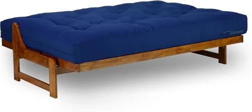 Vista 104 de Nirvana Futons Colchón de futón completo de 6 pulgadas, sarga azul marino, fabricado en Estados Unidos