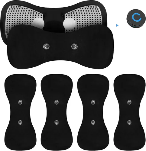 Vista 4 de Paquete de 4 almohadillas negras de repuesto con paquete independiente, electrodo adhesivo