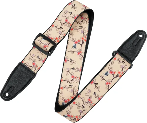 Vista 18 de Levy's Leathers - Correa para guitarra de poliéster de 2 pulgadas de ancho con extremos de cuero genuino; motivo de peces koi (MPD2-016)