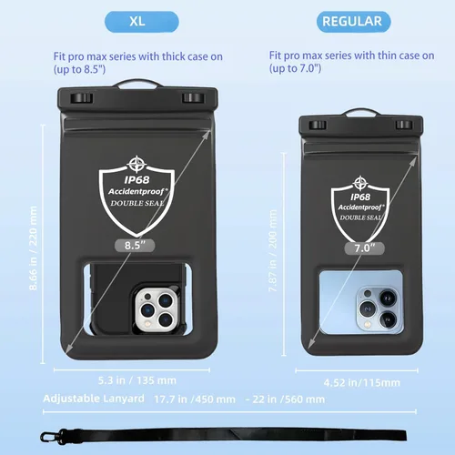 Vista 7 de AiRunTech Funda flotante impermeable para teléfono, funda de doble sellado con protector de cordón para iPhone 17, 16, 15, 14, 13, 12 Pro Max, bolsa