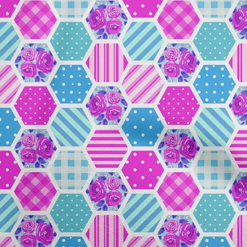 Vista 7 de oneOone Cotton Flex Blue Fabric Floral Craft Projects Decor Fabric Printed by The Yard 40 Inch Wide-DO