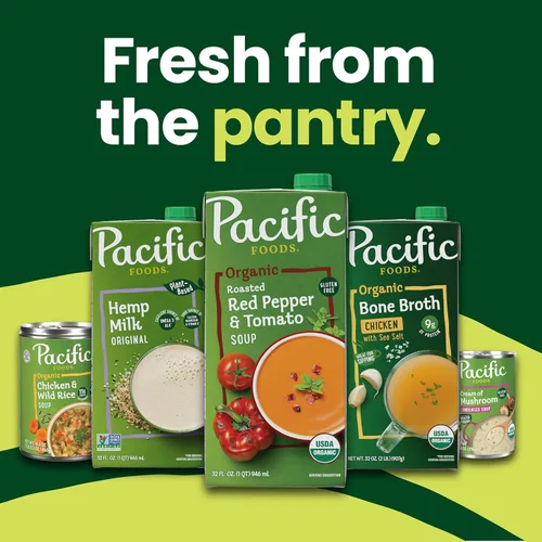 Vista 5 de Pacific Foods Caldo de hueso de pollo orgánico con bálsamo de limón y salvia, cartón de 32 onzas