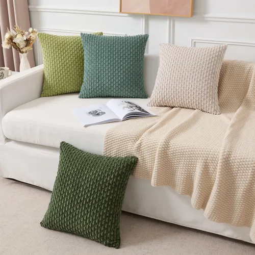 Vista 306 de Kevin Textile - Juego de 2 fundas de almohada decorativas de pana suave, estilo bohemio, a rayas, decoración del hogar para sofá, cama, sofá y sala