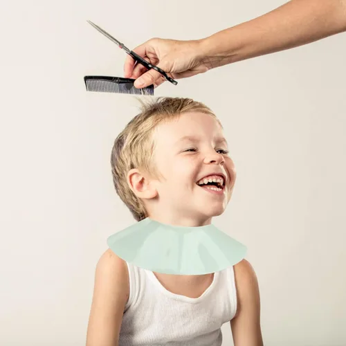 Vista 6 de Lurrose Tiras de cuello de capa para corte de pelo, chal de peluquería, capa de corte de pelo, capa de silicona para el cuello de peluquería, capa