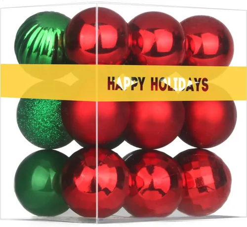 Vista 91 de Bolas pequeñas de Navidad doradas de 1.6 pulgadas, adornos de decoración para árbol de Navidad, bolas colgantes inastillables para decoraciones