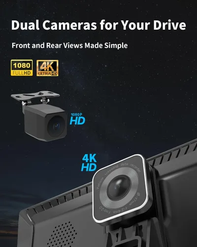 Vista 7 de Pantalla inalámbrica CarPlay de 9 pulgadas para automóvil, CarPlay y Android Auto pantalla táctil con cámara de respaldo, Bluetooth, navegación