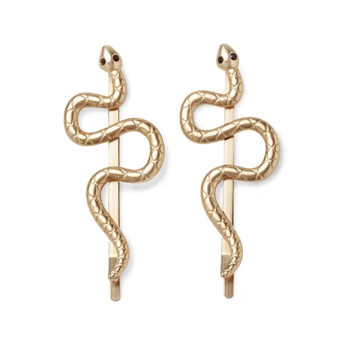 The Hair Edit Temptation Bobby Pins - Pinzas decorativas de metal dorado en forma de serpiente