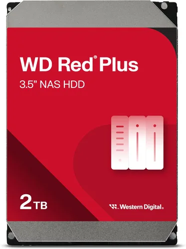 Western Digital 2TB WD Red Plus Disco duro interno NAS HDD - 5400 RPM, SATA 6 Gb/s, CMR, caché de 64 MB, 3.5" -WD20EFPX de Western Digital Technologies, Inc.