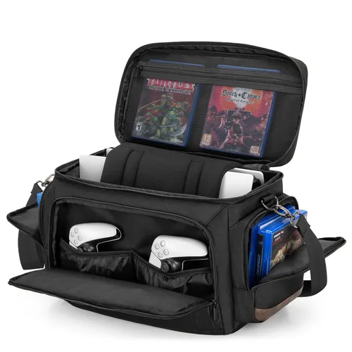 LoDrid Travel Carry Case Compatible with PS5PS5 SlimPS4PS4 ProPS4 SlimXbox OneXbox One X for Console and 15.6" Laptop, Protective Gaming Bag with